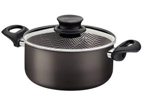 Caçarola Tramontina Paris Antiaderente Starflon Max Chumbo Com Tampa De Vidro 26 Cm 6,3 L Tramontina