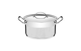 Caçarola Tramontina Professional Funda em Aço Inox Fundo Triplo com Tampa Plana Detalhe Satinado 16