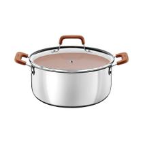 Caçarola Tramontina Romagna Aço Inox Alumínio Cerâmico Marfim 24 Cm 5,24 L Tramontina