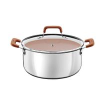 Caçarola Tramontina Romagna Aço Inox Alumínio Cerâmico Marfim 24 cm 5,24 L