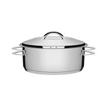 Caçarola Tramontina Solar Rasa em Aço Inox Fundo Triplo com Tampa e Alças 24 cm 4,7 L Caçarola Tramontina Solar Rasa em Aço Inox Fundo Triplo com Tampa e Alças 24 cm 4,7 L