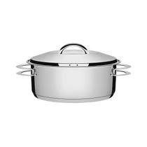 Caçarola Tramontina Solar Rasa em Aço Inox Fundo Triplo com Tampa e Alças 24 cm 4,7 L Caçarola Tramontina Solar Rasa em Aço Inox Fundo Triplo com Tampa e Alças 24 cm 4,7 L