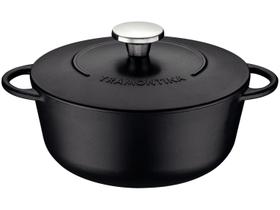 Caçarola Tramontina Trento 24cm 4L Ferro Fundido Esmaltado Rev. Int Ant Starflon Excellent 20805024