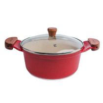 Caçarola Vermelha Antiaderente Marmorizada Javali AM 20cm Caçarola Vermelha Antiaderente Marmorizada Javali AM 20cm
