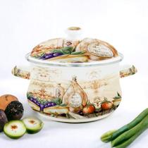 Caçarola Vintage Esmaltada 3,6L com Tampa para Indução e Fogão a Gás