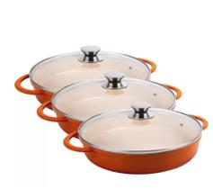 Caçarolas Hercules antiaderente Ceramica kit 3 peças