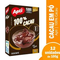 Cacau Em Pó Apti 100% Sem Açucar 100g - Embalagem com 12 Unidades