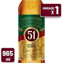 Cachaça 51 Ouro Descartável Garrafa Vidro 965ml