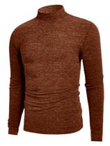 Cacharrel Blusa Tricot Lã Masculina Canelada Gola Alta R:765