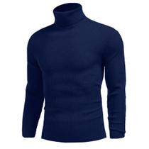 Cacharrel Blusa Tricot Lã Masculina Canelada Gola Alta R:765