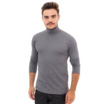 Cacharrel Camiseta Manga Longa Gola Alta Canelada