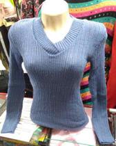 Cacharrel Feminina Gola V Casaco Lã Tricô Tricot