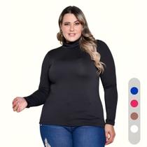 Cacharrel Feminina Plus Size Blusa Gola Alta Casual Social
