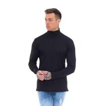 Cacharrel Masculina Camiseta Manga Longa Gola Alta Canelada