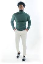 Cacharrel Masculina Camiseta Manga Longa Gola Alta Canelada