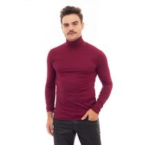 Cacharrel Masculina Camiseta Manga Longa Gola Alta Canelada