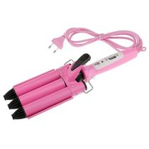 Cacheador Tri-ondas Profissional Rosa Bivolt 25mm Cerâmica Cacheador Tri-ondas Profissional Rosa Bivolt 25mm Cerâmica