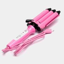 Cacheador Tri-Ondas Rosa Bivolt 25Mm Cabelo Ondulado Sereia