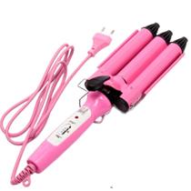 Cacheador Tri-Ondas Rosa Bivolt 25Mm Cabelos Sereia Cerâmica