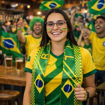 Cachecol Brasil Copa do Mundo Verde e Amarelo Torcida