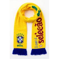 Cachecol Brasil Escudo Oficial Torcida Inverno Copa do Mundo Unissex Cachecol Brasil Escudo Oficial Torcida Inverno Copa do Mundo Unissex