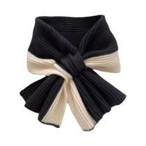 Cachecol Curto De Tricô Em Cor Sólida Para Meninas, Moda Outono Inverno, Bib Para Pescoço