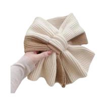 Cachecol Curto Tricotado Em Cor Sólida Para Meninas, Moda De Outono E Inverno