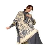 Cachecol De Cashmere Com Estampa Floral Para Mulheres, Xale Grosso, Cobertor Envolvente 2023 Cachecol De Cashmere Com Estampa Floral Para Mulheres, Xale Grosso, Cobertor Envolvente 2023