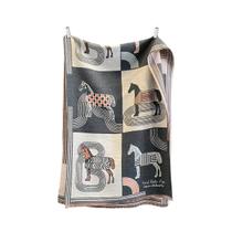 Cachecol De Cashmere De Inverno Feminino Luxuoso Com Estampa De Cavalo Xale Grosso E Quente Pashmina