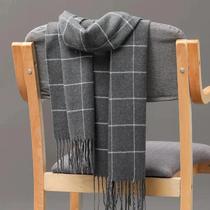 Cachecol De Cashmere Masculino Para O Inverno, Quente E Casual, Designer Pashmina Com Franjas