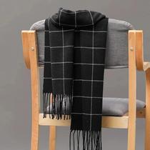 Cachecol De Cashmere Masculino Para O Inverno, Quente E Casual, Designer Pashmina Com Franjas