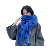 Cachecol De Caxemira De Inverno Feminino Com Franjas Longas, Quente, De Cor Sólida, Para Meninas