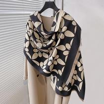 Cachecol De Caxemira Jacquard Elegante Para Senhoras, Inverno Grosso E Quente, Xale De Dois Lados À