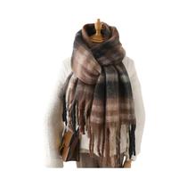 Cachecol De Inverno Coreano Grosso E Quente Para Homens E Mulheres, Imitação De Cashmere Com Franjas