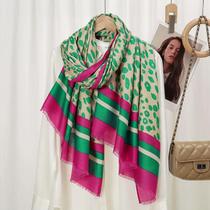 Cachecol De Inverno De Alta Qualidade Em Viscose Com Franjas E Estampa De Leopardo 180x90cm Para