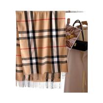 Cachecol De Inverno Em Estampa Xadrez Para Mulheres E Homens, Tipo Cashmere, Grosso E Quente, Xale