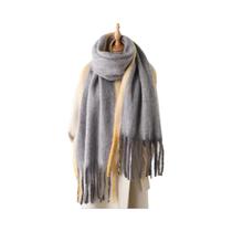 Cachecol De Inverno Em Mohair Grosso Com Franjas Para Homens E Mulheres, Xale Longo E Quente, Moda