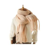 Cachecol De Inverno Feminino Em Cashmere, Manta Quente E Macia, Xale Longo Com Franjas Grandes