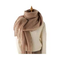 Cachecol De Inverno Feminino Em Cashmere, Manta Quente E Macia, Xale Longo Com Franjas Grandes