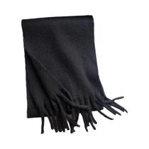Cachecol De Inverno Grosso De Cashmere Para Mulheres, Xale Pashmina Com Franjas Em Cores Sólidas