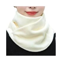 Cachecol De Lã De Cordeiro Quente Para Inverno Feminino, Protetor De Pescoço À Prova De Vento