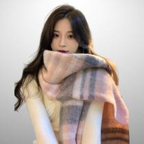 Cachecol de Lã feminino Grosso para Inverno cores clássicas Cor:Rosa