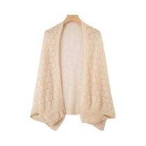 Cachecol De Lã Merino E Caxemira Tricotado, Estilo Geométrico De Luxo Para Outono/Inverno, Manta Cachecol De Lã Merino E Caxemira Tricotado, Estilo Geométrico De Luxo Para Outono/Inverno, Manta