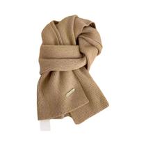 Cachecol De Lã Quente E Grosso Para Mulheres, Acessório De Inverno Em Cor Sólida Para Meninas