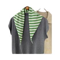 Cachecol De Lã Triangular Listrado Macio E Quente Para Mulheres, Moda De Marca, Bandana