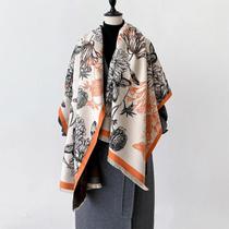 Cachecol De Luxo Em Cashmere Jacquard Para Mulheres, Xale Grosso De Inverno, Pashmina De Alta