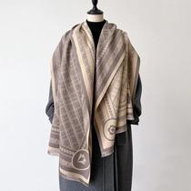 Cachecol De Luxo Em Cashmere Jacquard Para Mulheres, Xale Grosso De Inverno, Pashmina De Alta
