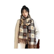 Cachecol De Luxo Feminino De Inverno Em Cashmere Com Franjas Longas Pashmina Quente Estampada Xale