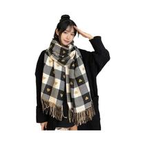 Cachecol De Luxo Feminino De Inverno Em Cashmere Com Franjas Longas Pashmina Quente Estampada Xale