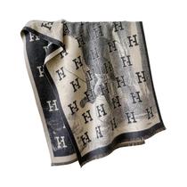 Cachecol De Pashmina Luxuoso E Quente Para Mulheres, Marca De Moda Com Estampa De Letras, Xale De Cachecol De Pashmina Luxuoso E Quente Para Mulheres, Marca De Moda Com Estampa De Letras, Xale De